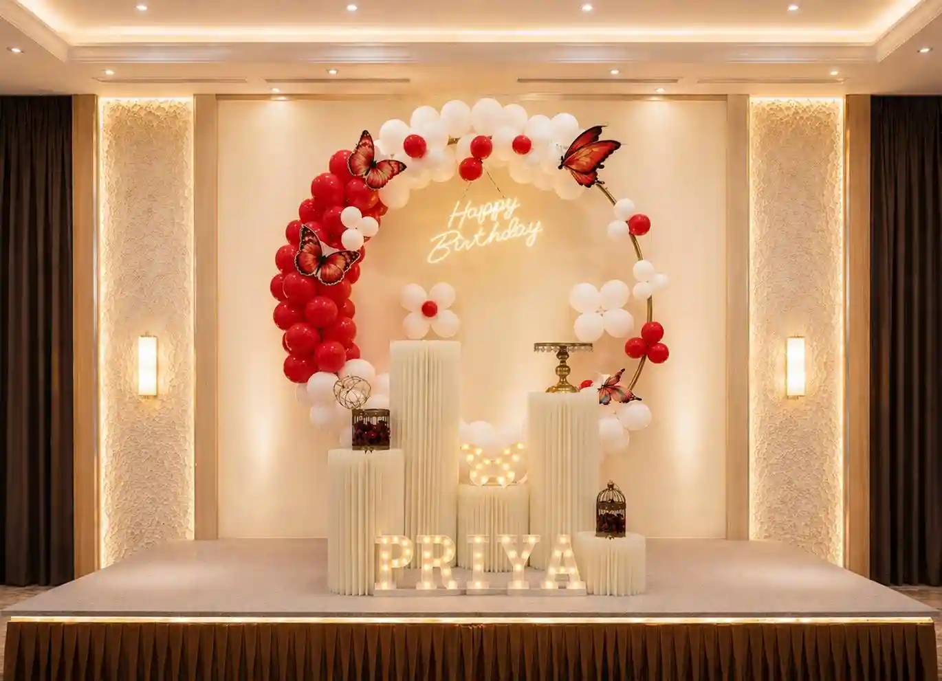 Red and White Butterfly Ring Decor